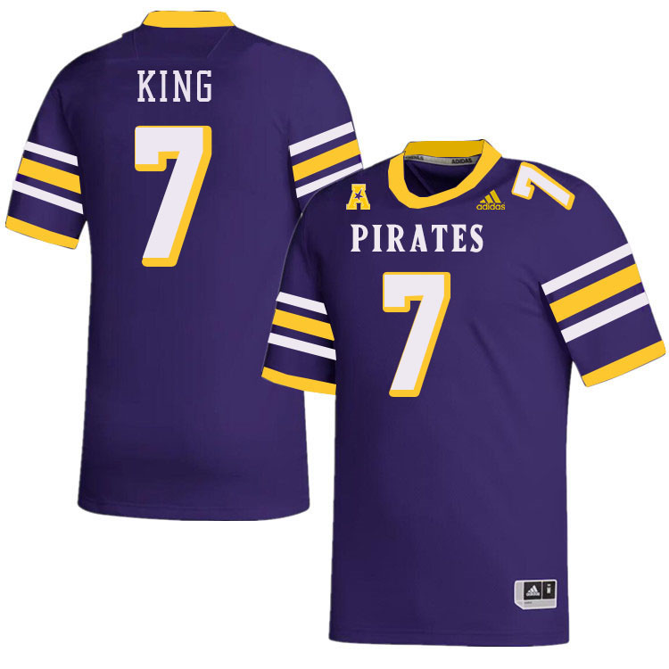 Men #7 Kerry King ECU Pirates College Football Jerseys Stitched-Throwback